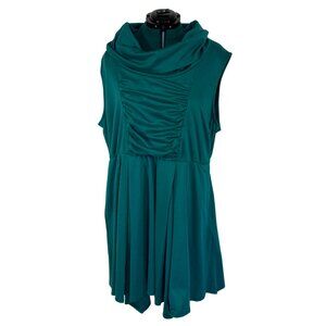 Fervour by ModCloth Teal Funnel Neck Dress